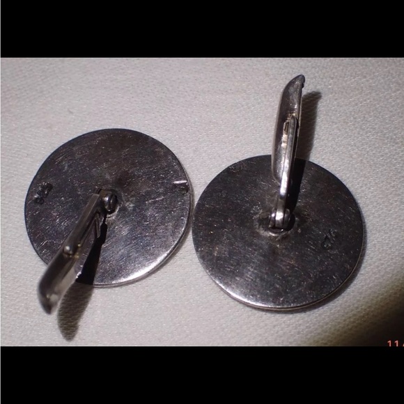 Vintage Antique Sterling Silver 925 
Mexico Aztec Mayan Calendar 
Cufflinks Mens - Picture 7 of 10